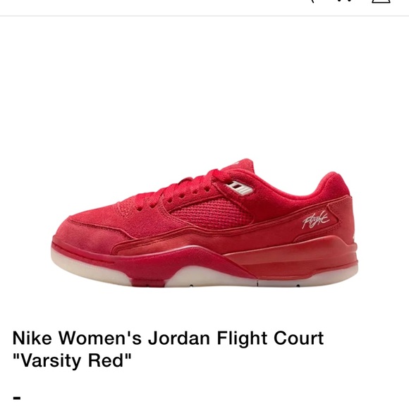 Jordan Flight Court "Varsity Red/Sail/Muslin" Women's Shoe Size 7 - Picture 2 of 9